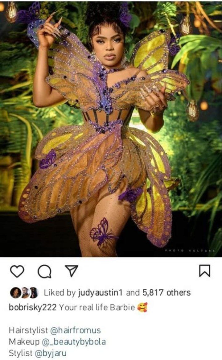 
Bobrisky Declares Love For Toke Makinwa As She Hails Him 