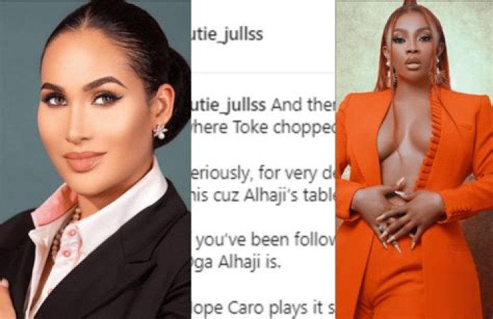 
Caroline Danjuma has been accused of seeing Toke Makinwa‘s ex-lover 