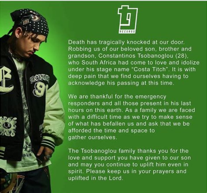 
How Did Costa Titch Die? Costa Titch Passed Away After Collapsing Onstage 