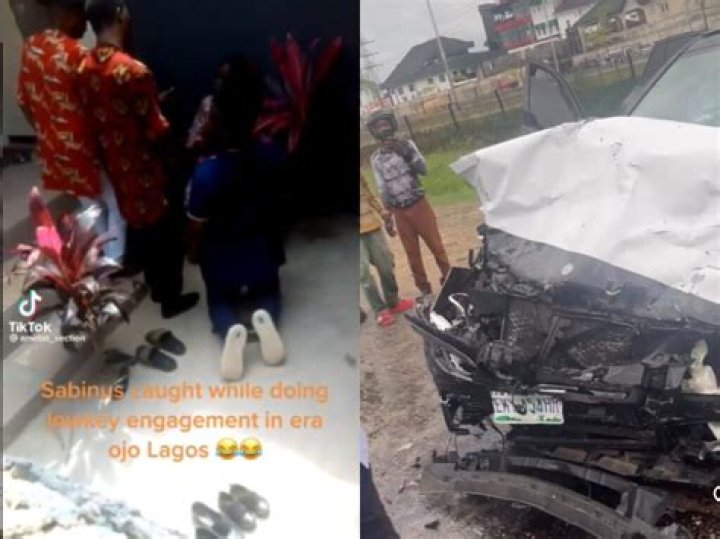 
How Oga Sabinus allegedly engages his girlfriend at a private ceremony in Lagos before crashing his Recently Acquired Benz 