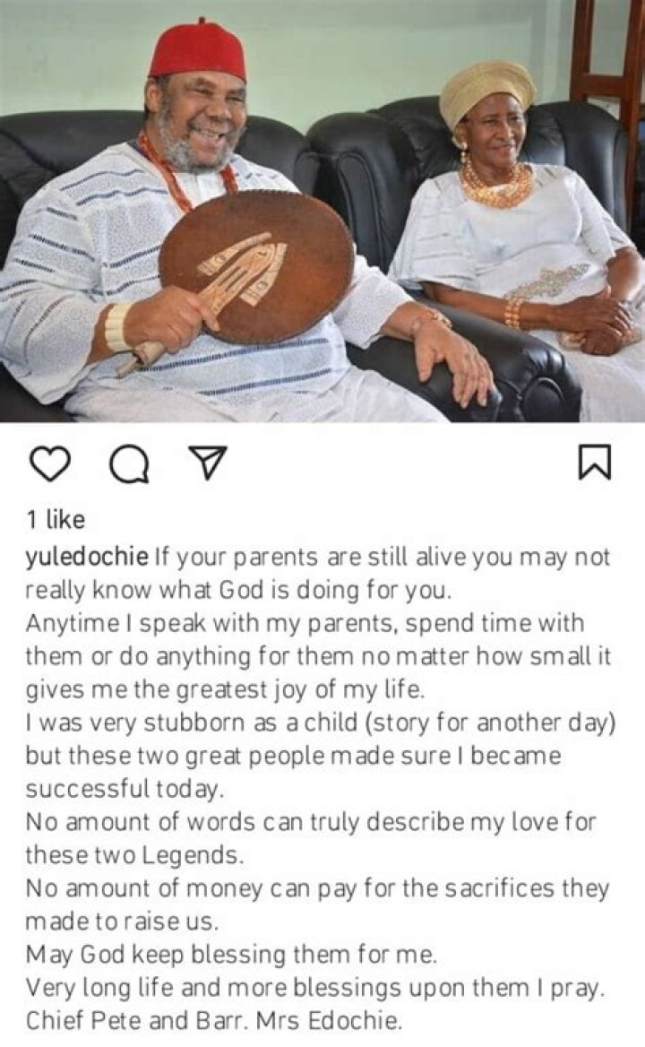
““I was very stubborn as a child” Yul Edochie admits in deep message about his parents 