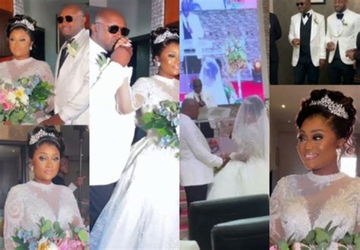 
Isreal DMW and wife, Sheila exchange marital vows in white wedding ceremony 