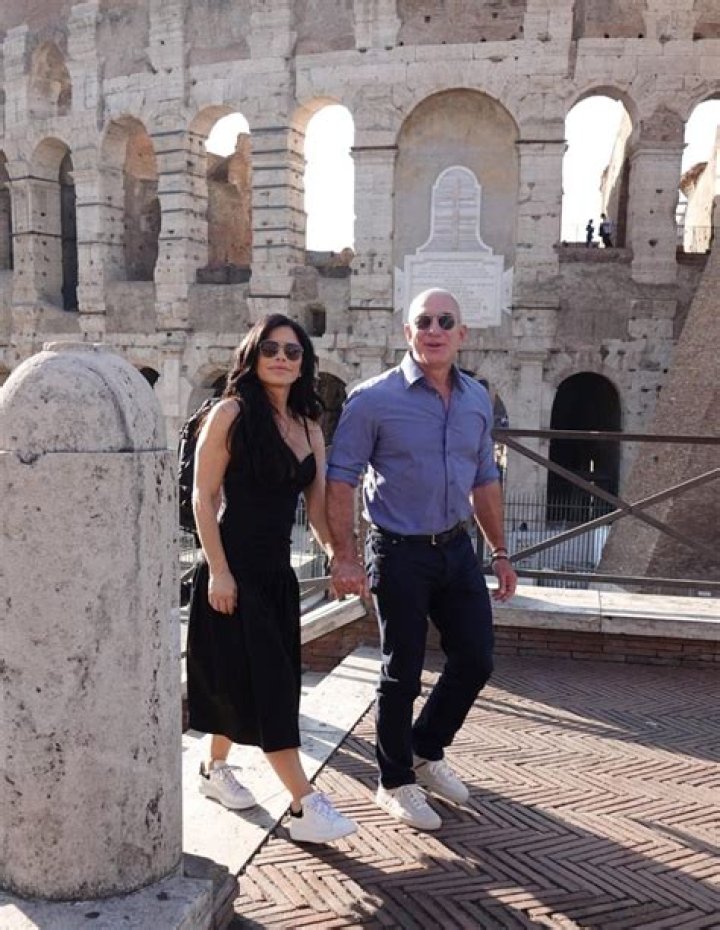 
Jeff Bezos and Lauren Sánchez Hold Hands While Enjoying a Trip to the Colosseum in Rome, Italy 