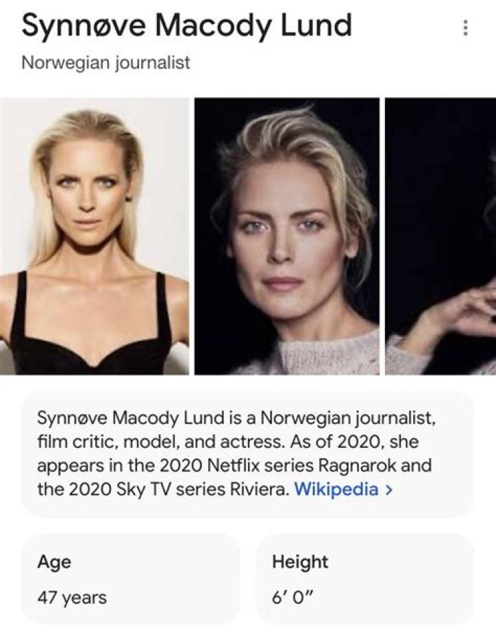 Synnove Macody Lund Height, Net Worth, Age, Who, Facts, Biography, Wiki