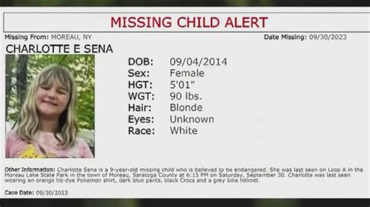 
Who is Charlotte Sena? 9 year old missing from Moreau Lake State Park in Saratoga County, New York 