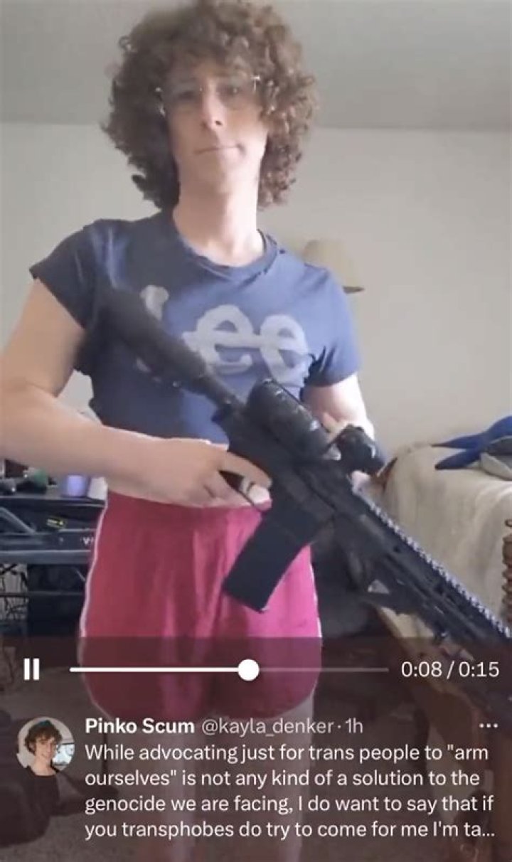 
Who is Kayla Denker? Extremist transgender activist poses with assault rifle 